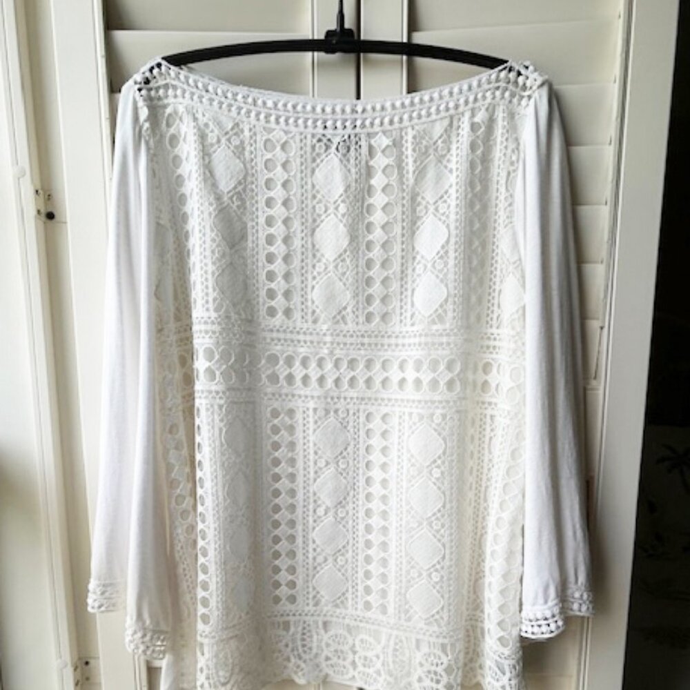 Hale Bob White Laced Top Large